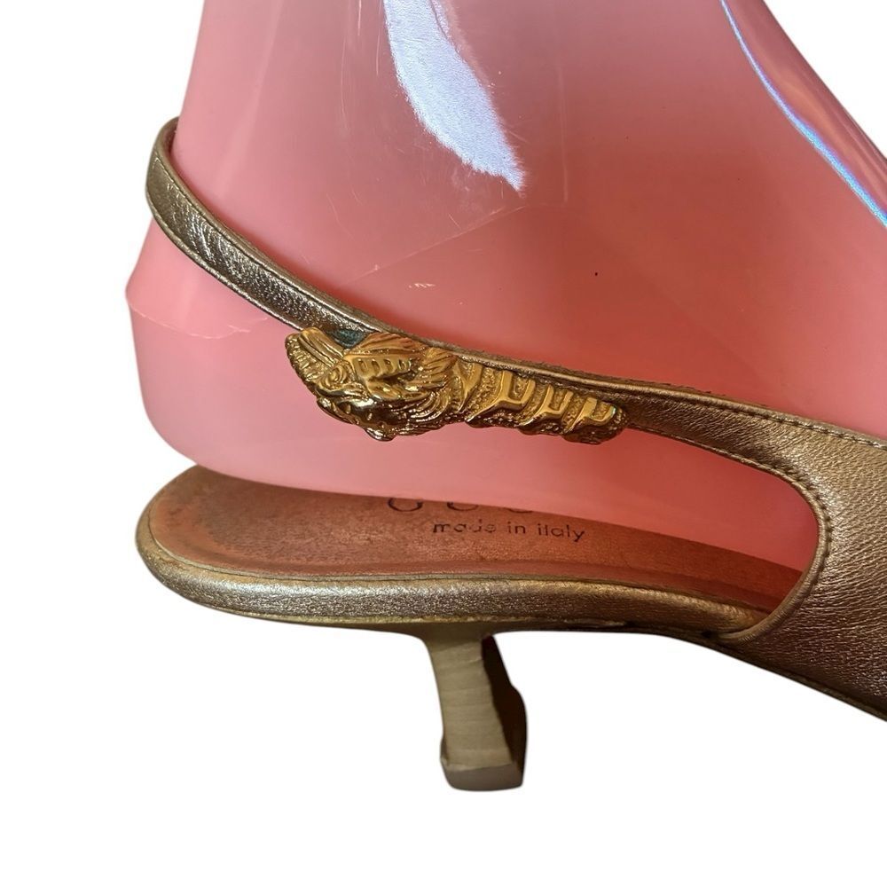 Gucci Shoes Gold and Black Heels Woman’s Size 6.5 Wide - Picture 5 of 16